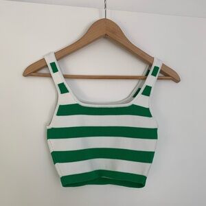 Aritzia Babaton Sculpt Knit Squareneck Cropped Tank, Stripes